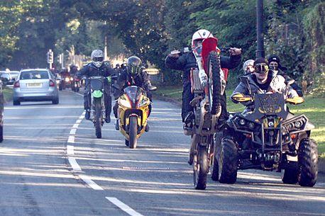Day of scrambler bike chaos as up to 60 bikers take to streets